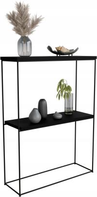 Konsola metalowa toaletka stolik półka stojąca loft czarny matowy 60x20h80