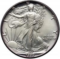 USA, 1 dolar 1990, Silver Eagle. 1 uncja srebra.