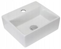 UMYWALKA NABLATOWA PROSTOKĄTNA STAWIANA BIAŁA 33cm