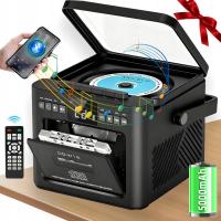 ODTWARZACZ CD + KASETA BLUETOOTH 5.1 PRZNOŚNY RADIO FM MP3 AUX LED GŁOŚNIKI