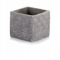OSŁONKA DONICZKA 14 x 13CM SZARA ETNO KWADRAT