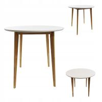 ЖУРНАЛЬНЫЙ СТОЛИК КРУГЛЫЙ СКАНДИНАВСКИЙ ДЛЯ ГОСТИНОЙ СТОЛОВОЙ КУХНИ EMMA FI80 БЕЛЫЙ