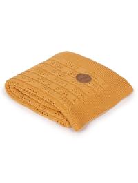 Niemowlęcy kocyk 90x90 Jodełka pomarańczowy Ceba Baby, r.90x90