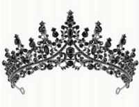 Srebrna czarna tiara diadem korona gothic andrzejki halloween alternative