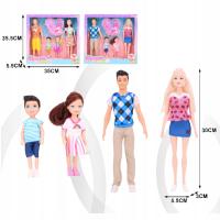 Zestaw lalek rodzina 4 figurki mama tata dzieci zabawka dla dziewczynki