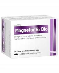 Magnefar B6 Bio 60 mg + 6,06 mg 60 tabletek powlekanych