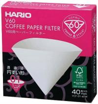 Filtry papierowe białe dripa Hario V60-01 40 szt