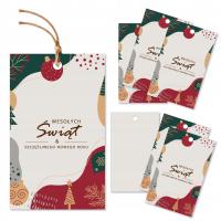 6x ZAWIESZKI ŚWIĄTECZNE z03 DO PREZENTÓW - etykiety BILECIKI na prezenty 6x