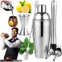 ZESTAW BARMAŃSKI DO ROBIENIA DRINKÓW KOKTAJLI PROFESJONALNY SHAKER MONTESSA