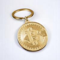 Брелок для ключей злотый Биткойн подвеска BTC высокое качество