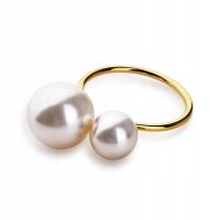 Pierścień na serwetę ADRIANNE złota perła 7x5x3cm