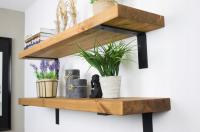 Полка для лофта,подвесная настенная полка из массива дерева, металла, для кухни, гостиной, 60 см