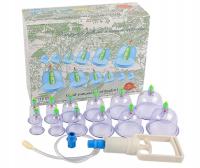 КИТАЙСКИЕ ВАКУУМНЫЕ БАНКИ БЕЗ КОСТОЧЕК, НАБОР ДЛЯ ЛЕЧЕНИЯ С НАСОСОМ, 12 ШТ.