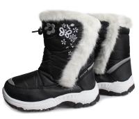 Теплые сапоги зимние сапоги черный водонепроницаемый мех