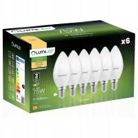6x Żarówka LED E14 Świeczka B35 10W = 75W 3000K Ciepła LUMILED NIE MRUGA