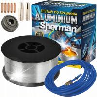 ZESTAW DO SPAWANIA ALUMINIUM DRUT ROLKA PROWADNIKA 0.8 TEFLON KOŃCÓWKI ALU