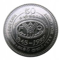 SRI LANKA 2 RUPIE 1995 FAO FOOD FOR ALL UNC