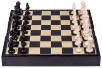 Квадрат-шахматы деревянные средневековые кремово-черные - 40 х 40 см