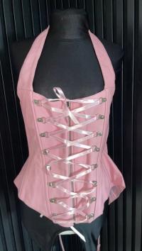 SKÓRZANY SZNUROWANY GORSET ZAMEK SKÓRA NATURANA EROGANCE 40 42 L XL