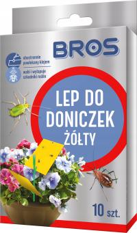 BROS Lep do doniczek żółty, na mszyce ziemiórki i inne szkodniki 10 szt.