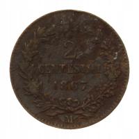 [M12031] Włochy 2 centesimi 1867