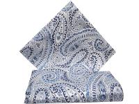 NIEBIESKA / SREBRNA WE WZORY POSZETKA WYPUSTKA BUTONIERKA