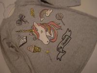 CIEPŁA szara tunika bluza jednorożec LINDEX r.116