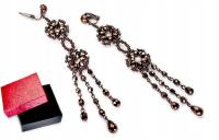 Очень Длинные Клипсы Коричневый Кристалл Jablonex Бал