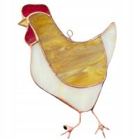 Dekoracyjna kura Witraż na okno Kura ozdobna Kolorowa kura na farmie Szkło