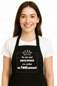 DAMSKI MĘSKI UNISEX FARTUCH KUCHENNY Z WŁASNYM NADRUKIEM GRAFIKA LOGO NAPIS
