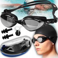Очки для плавания, очки для плавания, анти-туман, чехол, заглушки для носа