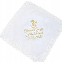 BIAŁA SZATKA DO CHRZTU haftowana PERSONALIZOWANA KRZYŻMO NA CHRZEST KW