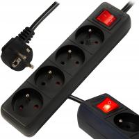 PRZEDŁUŻACZ 3m 4 GNIAZDA UZIEMIENIE WŁĄCZNIK MOCNY LISTWA ZASILAJĄCA