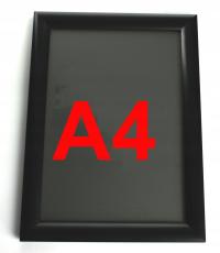 Ramka Rama OWZ Aluminiowa Reklamowa Zatrzaskowa A4 czarna
