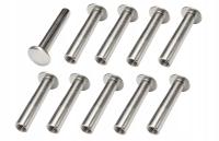 10x NAKRĘTKA TULEJOWA M4 x 31 mm Z GŁADKIM ŁBEM NIKIEL