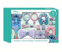Zestaw dodatków do włosów STITCH Szczotka Gumki Spinki 24 akcesoria
