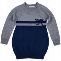 TUNIKA DZIEWCZĘCA CIEPŁY SWETEREK DLA DZIEWCZYNKI Długi rękaw 98 cm 3+