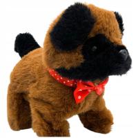 Piesek chodzący szczekający na baterie pies z kokardką zabawka dla dziecka.