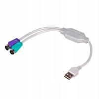 Kabel adapter Akyga AK-AD-15 USB 2.0 AM - 2x PS/2 F 0,25m