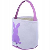 TORBA NA WIELKANOC Z WZOREM KRÓLIKA PURPUROWY NIEZŁOMNY UCHWYT