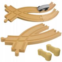 ROZJAZD DUŻY 2 ŁĄCZNIKI DO TORÓW DREWNIANYCH KOLEJKA DREWNIANA