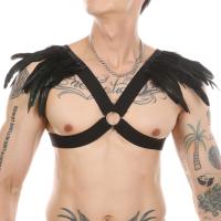 BDSM116 мужской нагрудный ремень с погонами из перьев