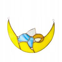 Witraż anioł na księżycu