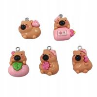 ZAW2 Zawieszka akrylowa KAPIBARA KAPIBARY 5szt zawieszki do bransoletek duż