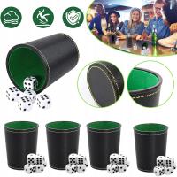 ZESTAW DO GRY W KOŚCI KUBEK POJEMNIK 25 KOSTKI PROFESJONALNE NA IMPREZĘ