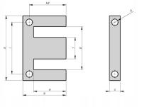 АРМАТУРА СЕРДЕЧНИК EI 102 С ОТВЕРСТИЯМИ ТРАНСФОРМАТОР КГ