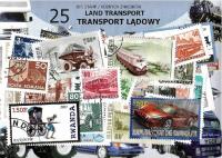 Zestaw 25 znaczków pocztowych - TRANSPORT LĄDOWY