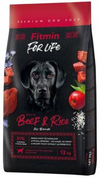 FITMIN DOG FOR LIFE Beef&Rice sucha karma dla PSA WOŁOWINA RYŻ 12 kg