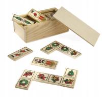 DOMINO ŚWIĄTECZNE drewno GRA RODZINNA PUDEŁKO eco MIKOŁAJ ŚWIĘTA