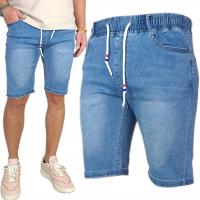 Шорты мужские джинсовые короткие брюки стрейч пояс с эластичной лентой-252 L